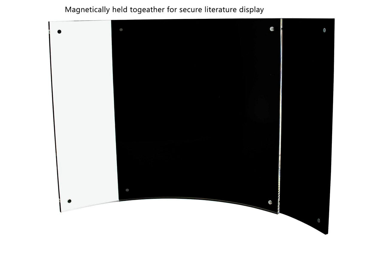 11"W x 8.5"H Curved Sign Photo Holder with Elegant Black Backing