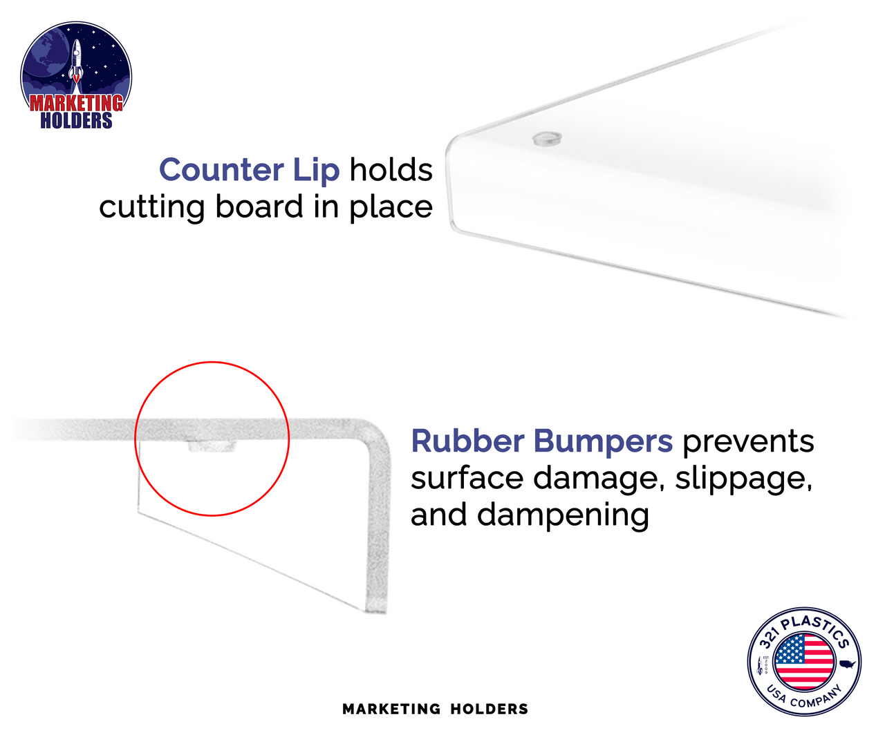 24" x 10" Clear Acrylic Cutting Board Protector for Countertops