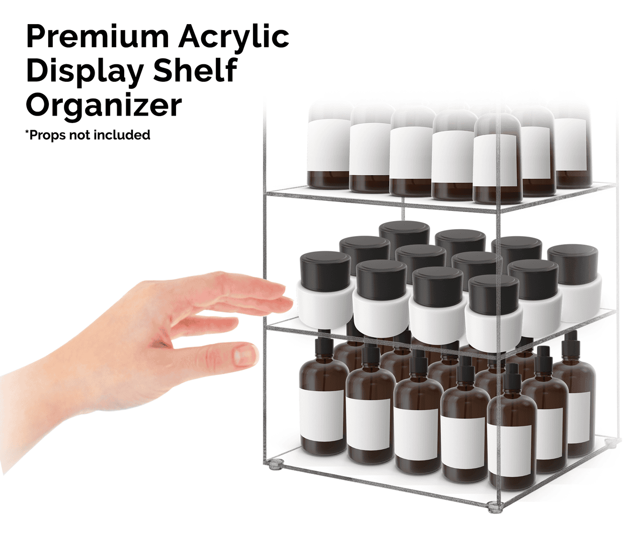 Retail Display Showcase 8"W x 16"H 3 Shelf Storage Cabinet