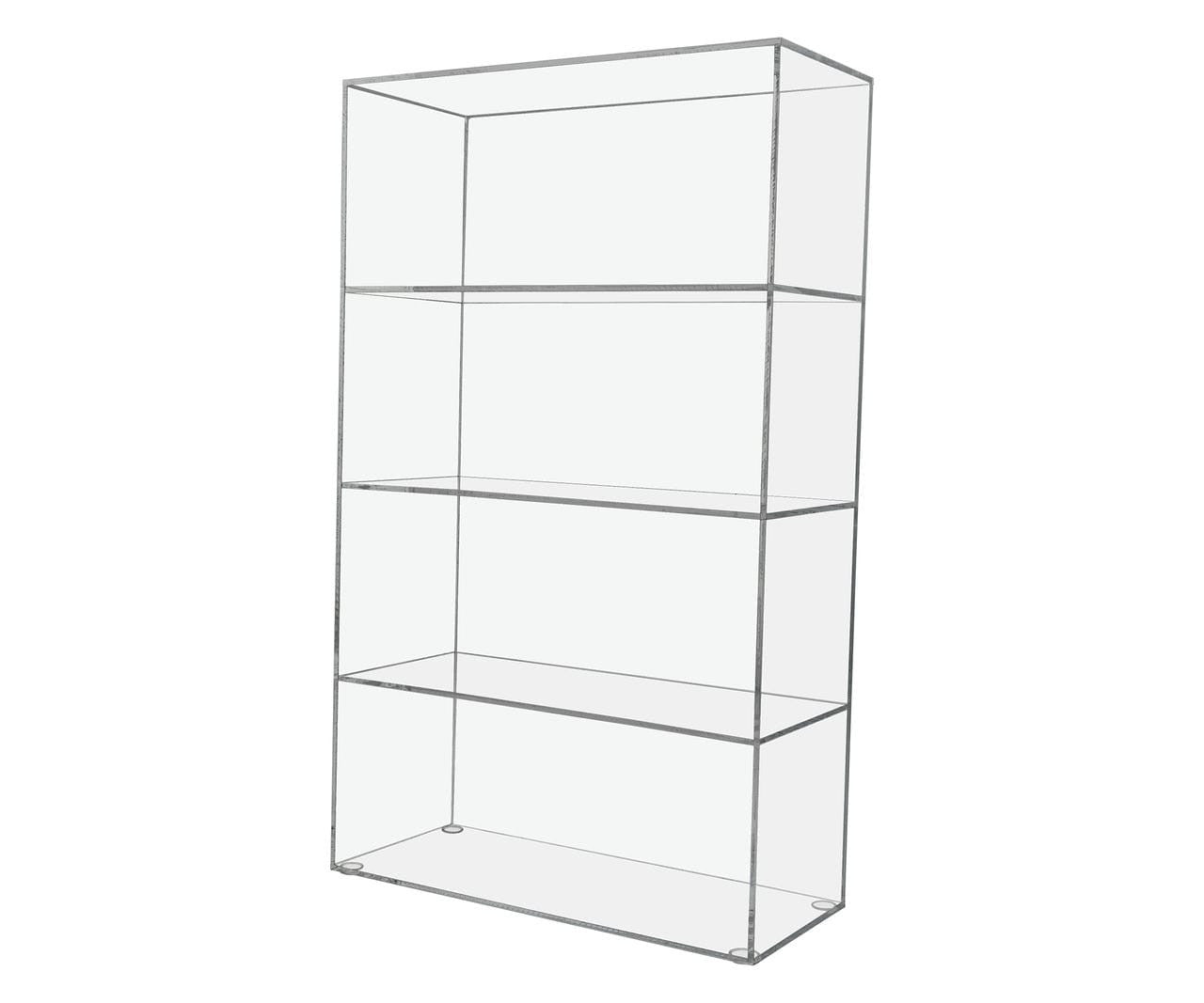 9.5"W x 4"D x 16"H Retail Product Display Cabinet with 3 Shelves