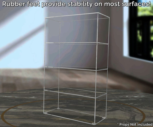 9.5"W x 4"D x 16"H Retail Product Display Cabinet with 3 Shelves