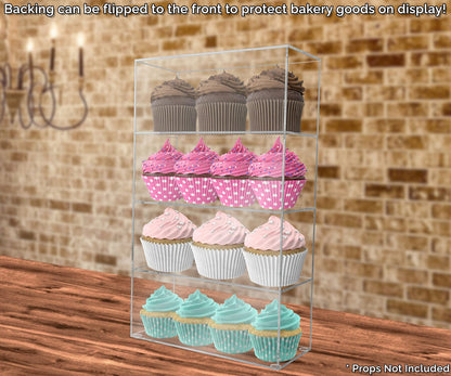 9.5"W x 4"D x 16"H Retail Product Display Cabinet with 3 Shelves