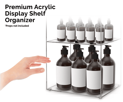 9.75" x 7" x 19.75" Three Shelf Showcase Display Clear Acrylic Cabinet