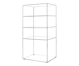9.75" x 7" x 19.75" Three Shelf Showcase Display Clear Acrylic Cabinet