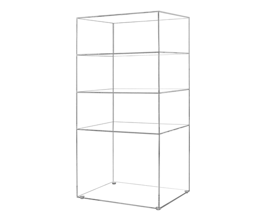 9.75" x 7" x 19.75" Three Shelf Showcase Display Clear Acrylic Cabinet