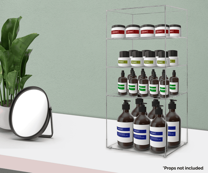 9.75" x 7" x 19.75" Three Shelf Showcase Display Clear Acrylic Cabinet