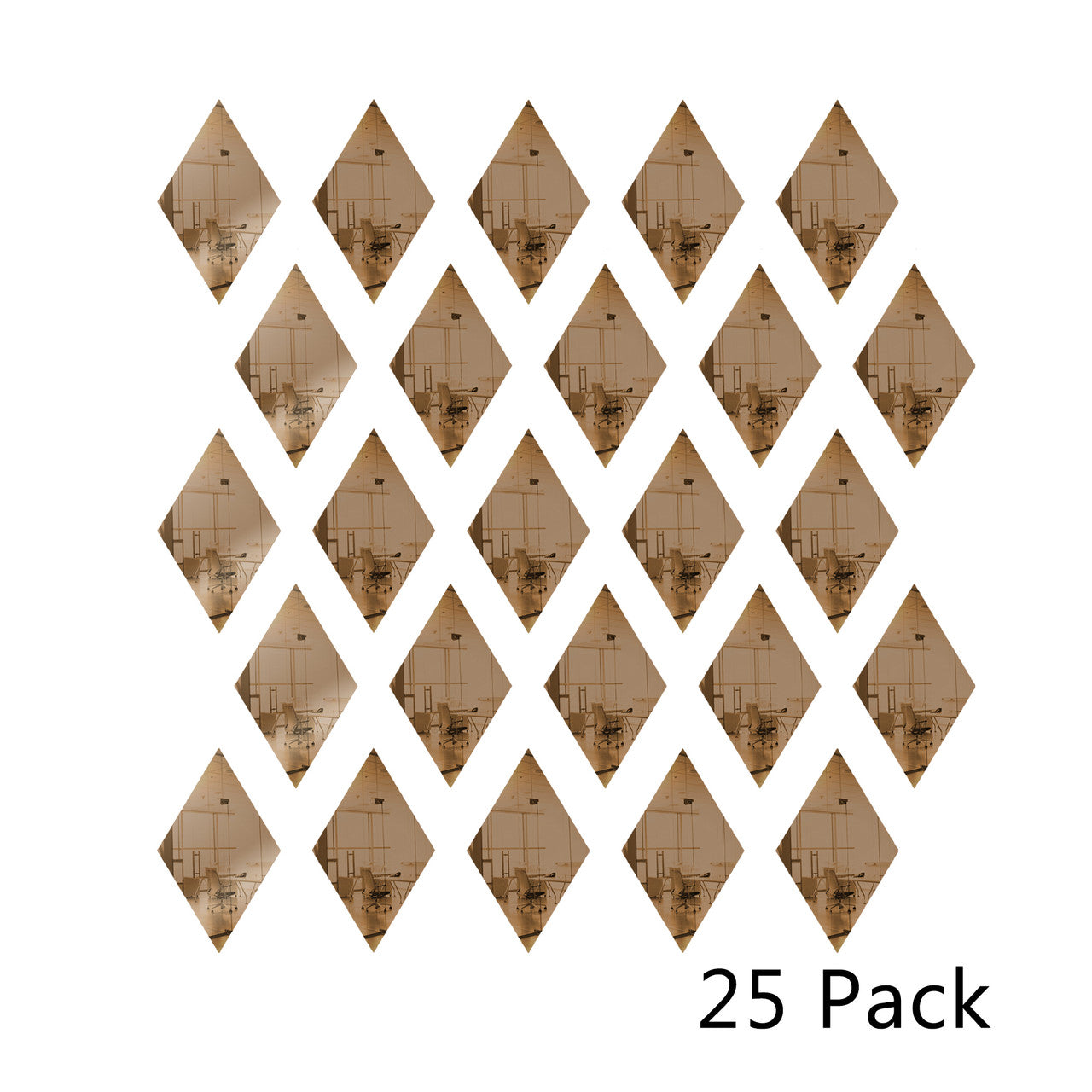 25 Pack Diamond Shaped Mirror Acrylic Pieces for Arts and Crafts