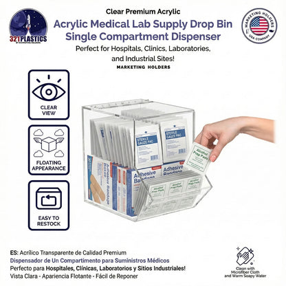 Acrylic Bin with Lid for Organizing Products and Supplies