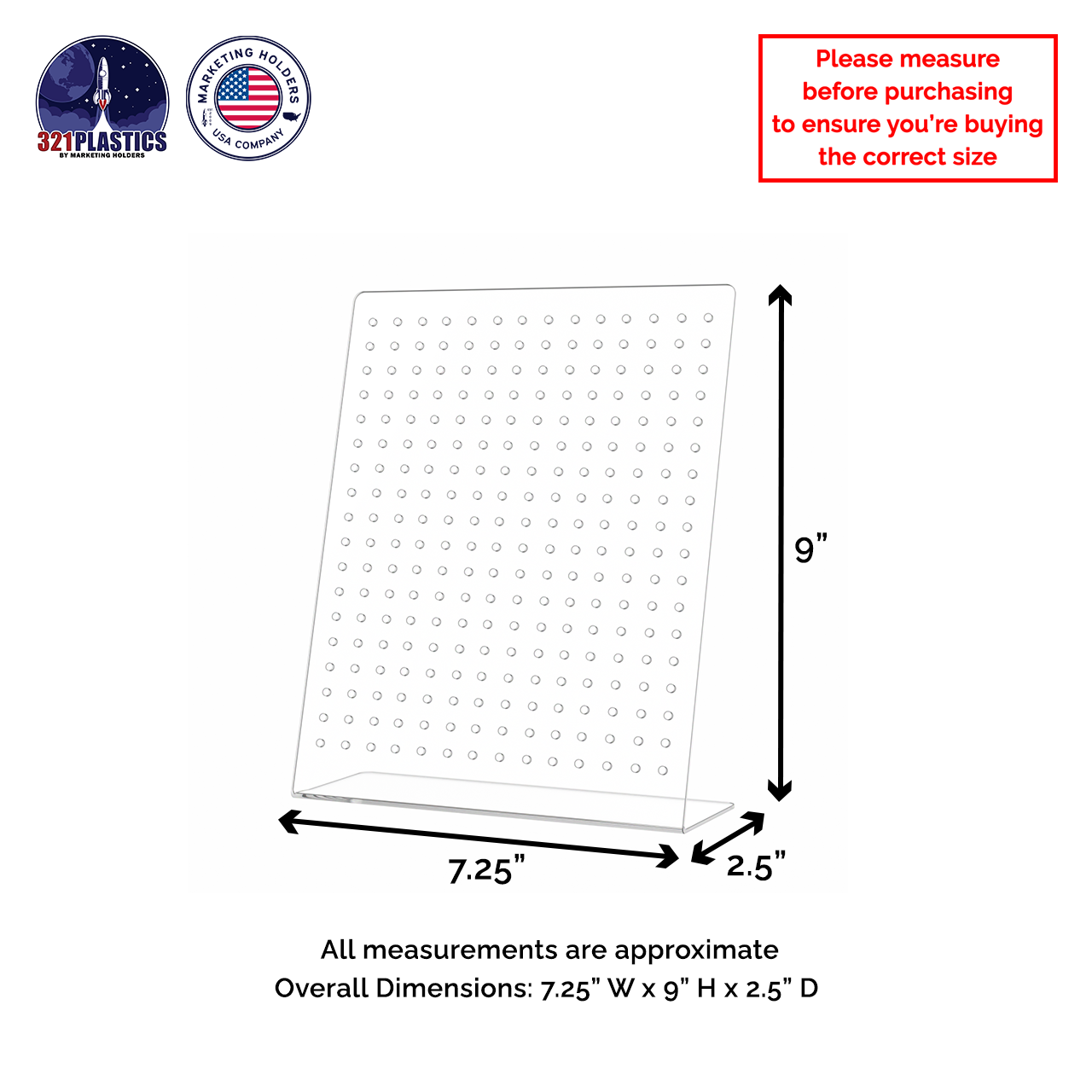 9"H Earring Display Stand Slant Back Holds 126 Sets Clear