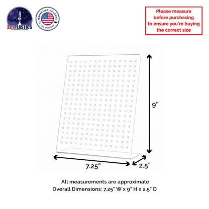 9"H Earring Display Stand Slant Back Holds 126 Sets Clear