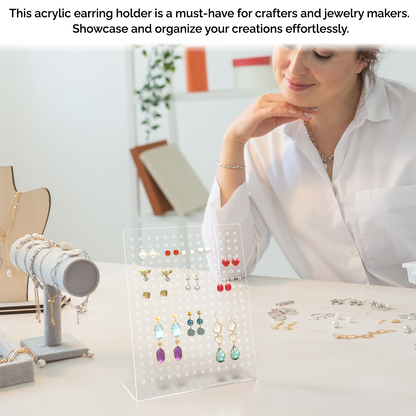 9"H Earring Display Stand Slant Back Holds 126 Sets Clear