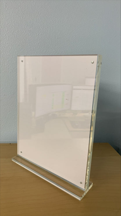 8.5"W x 11"H Thick Photo Holder with Base Sign Magnetic Closure