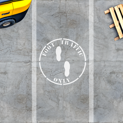 FOOT TRAFFIC ONLY Stencil for Painting Floors and Pavement