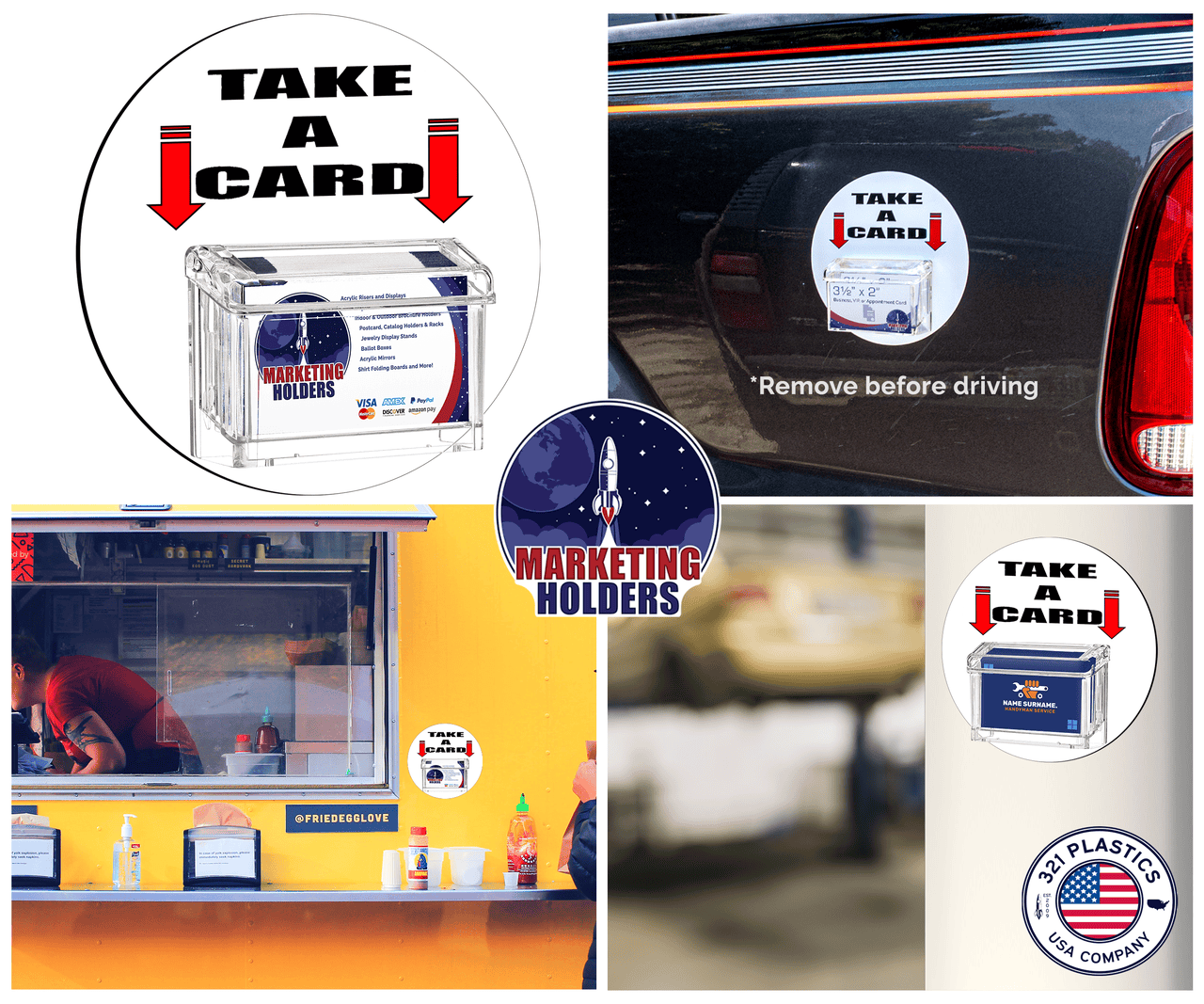 Grab A Card Magnetic Outdoor Vehicle Business Card Holder