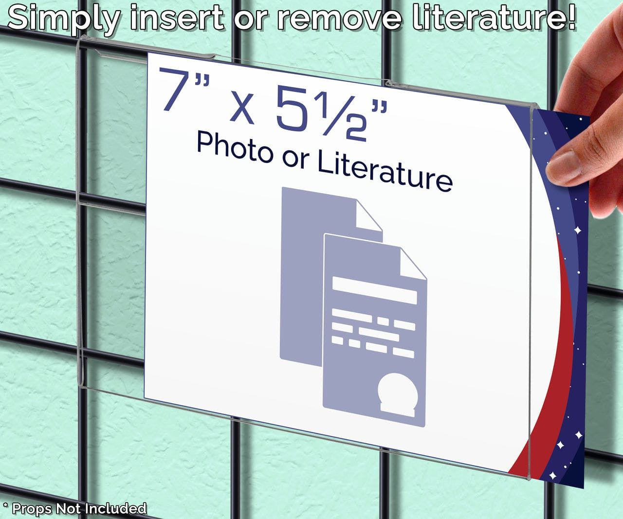 7"W x 5.5"H Gridwall Sign Display Office Retail Literature Sleeve