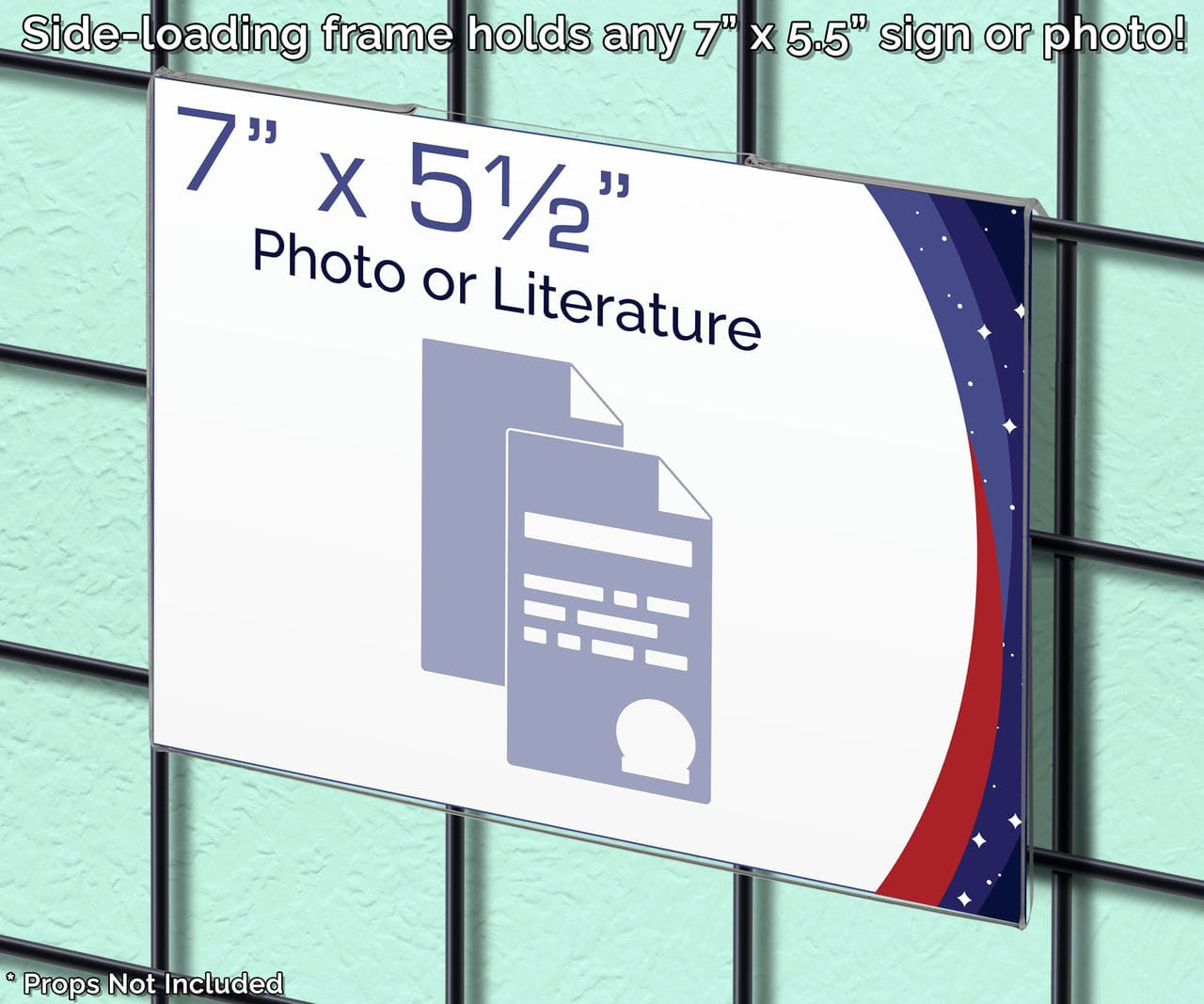 7"W x 5.5"H Gridwall Sign Display Office Retail Literature Sleeve