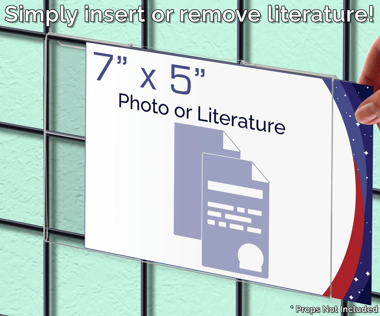 7"W x 5"H Gridwall Sign Display Retail Office Literature Sleeve