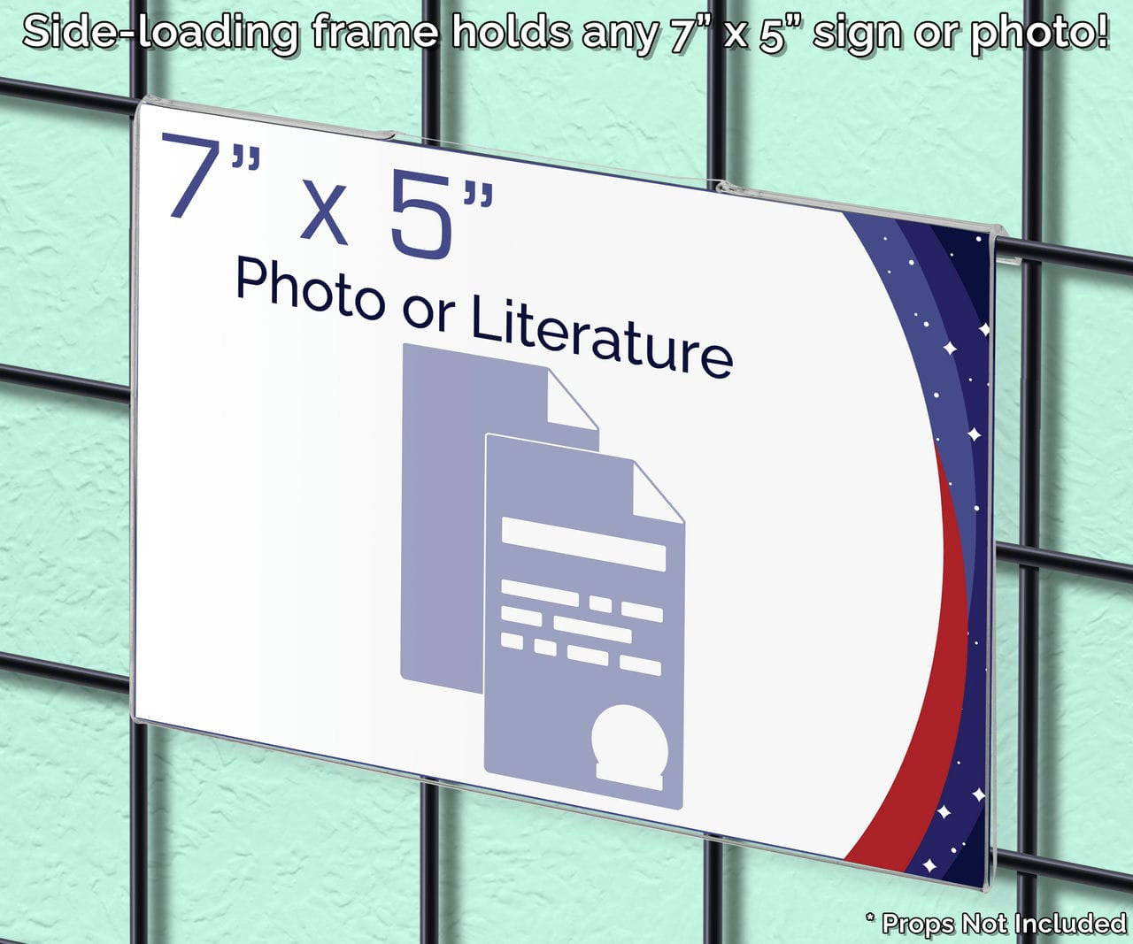 7"W x 5"H Gridwall Sign Display Retail Office Literature Sleeve