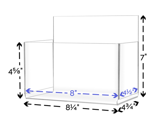 8"W Bulk Display Storage Bin Compartment with High Back