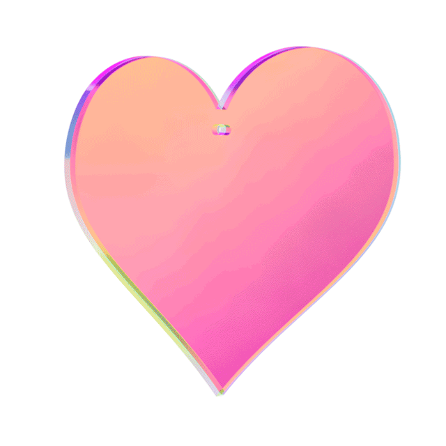 Heart Shaped Iridescent 3" Acrylic with Hole for Crafts and Party Decor