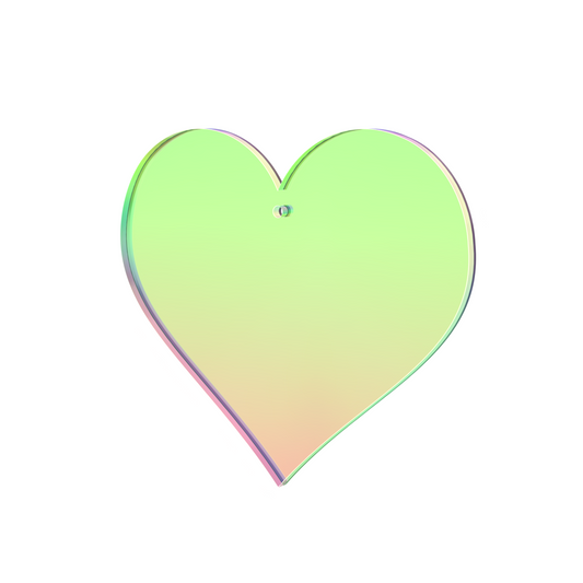 Heart Shaped Iridescent 3" Acrylic with Hole for Crafts and Party Decor
