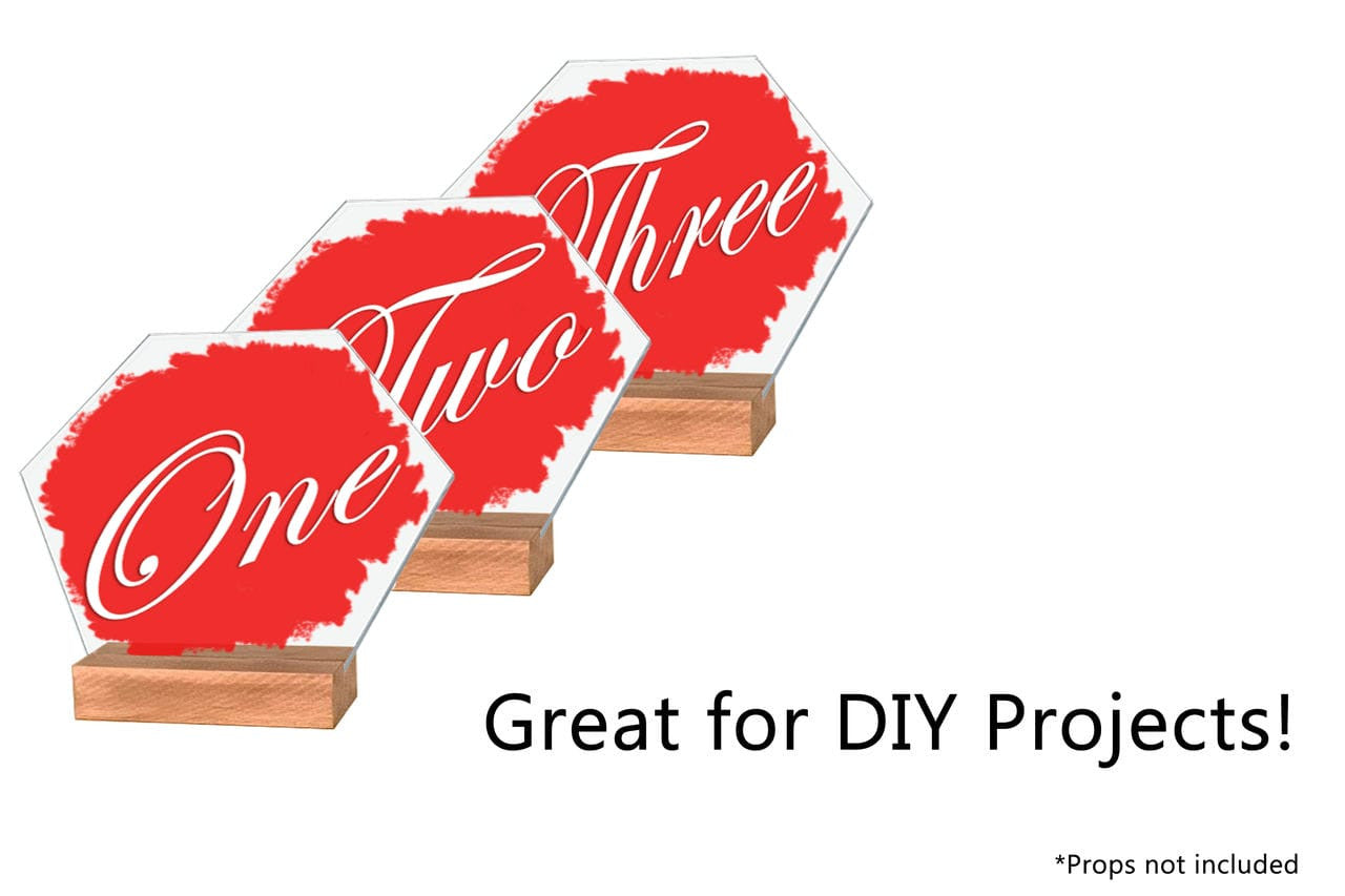 Clear Acrylic Hexagon Tiles 10 Pack 0.118" Thick