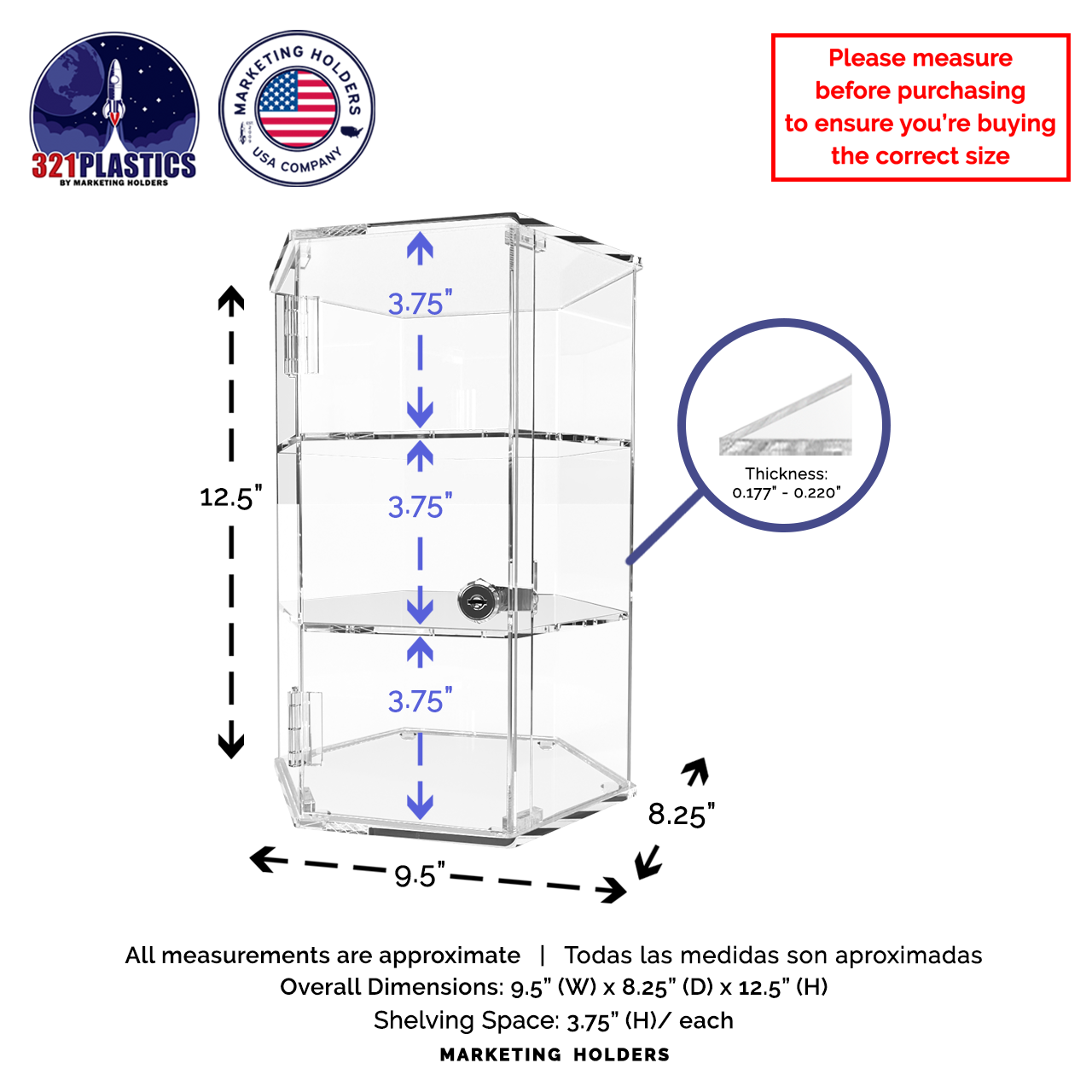 Hexagonal Locking Retail Display Cabinet