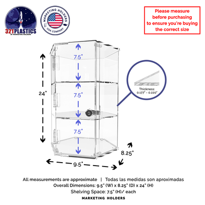 Hexagon Locking Retail Display Cabinet