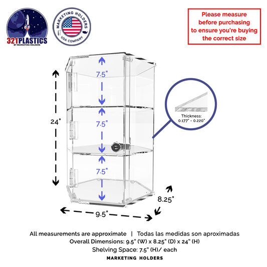Hexagon Locking Retail Display Cabinet