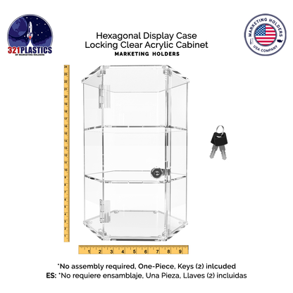 Hexagon Locking Retail Display Cabinet