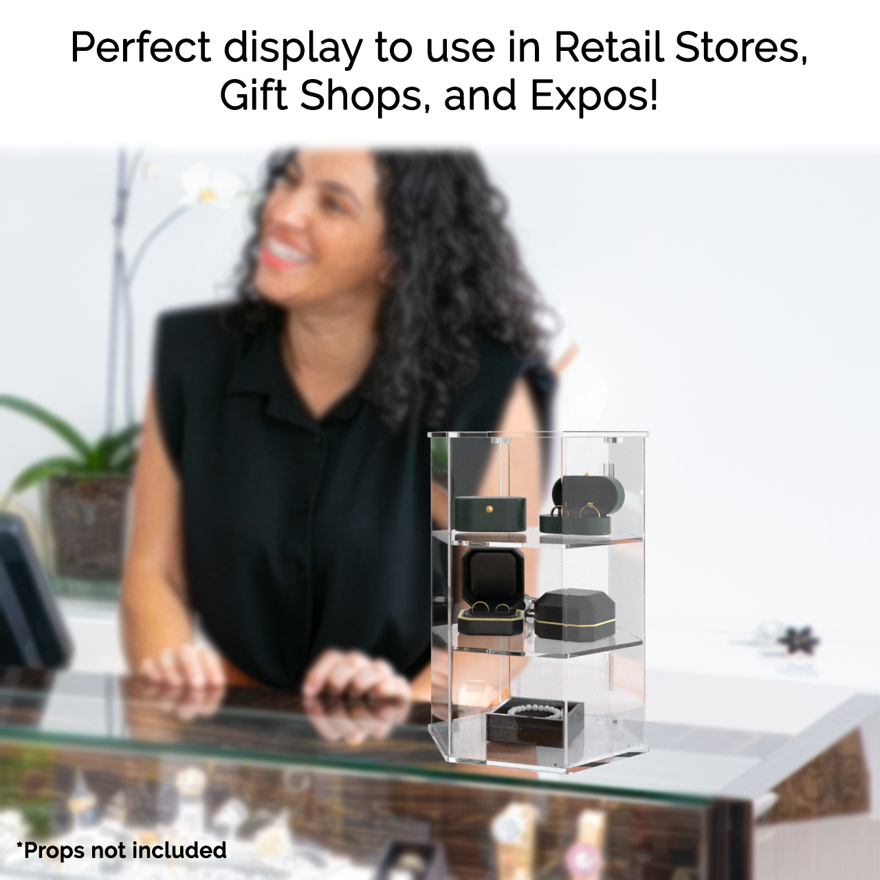 Hexagon Locking Retail Display Cabinet