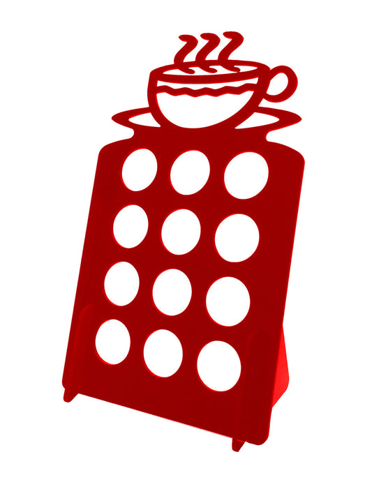 Coffee Pod Holder 12 Pocket Red Countertop Organizer