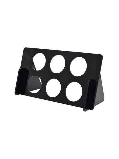 Coffee Pod Holder 6 Pocket Black Condiment Cups Acrylic