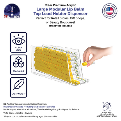 Stackable Lip Balm Holder Lipstick Makeup Storage Easy Reach Cutaway