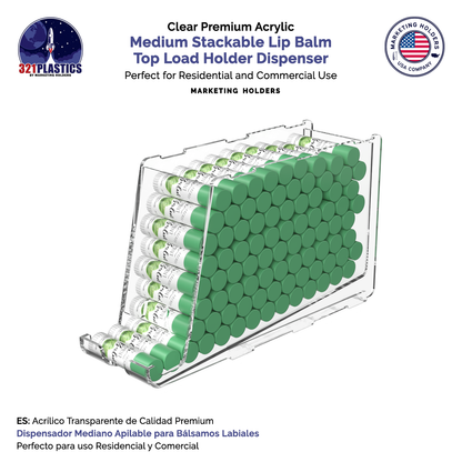 Stackable Lip Balm Holder Lipstick Makeup Storage Easy Reach Cutaway