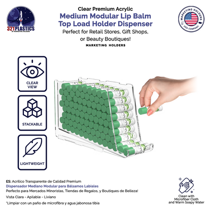 Stackable Lip Balm Holder Lipstick Makeup Storage Easy Reach Cutaway