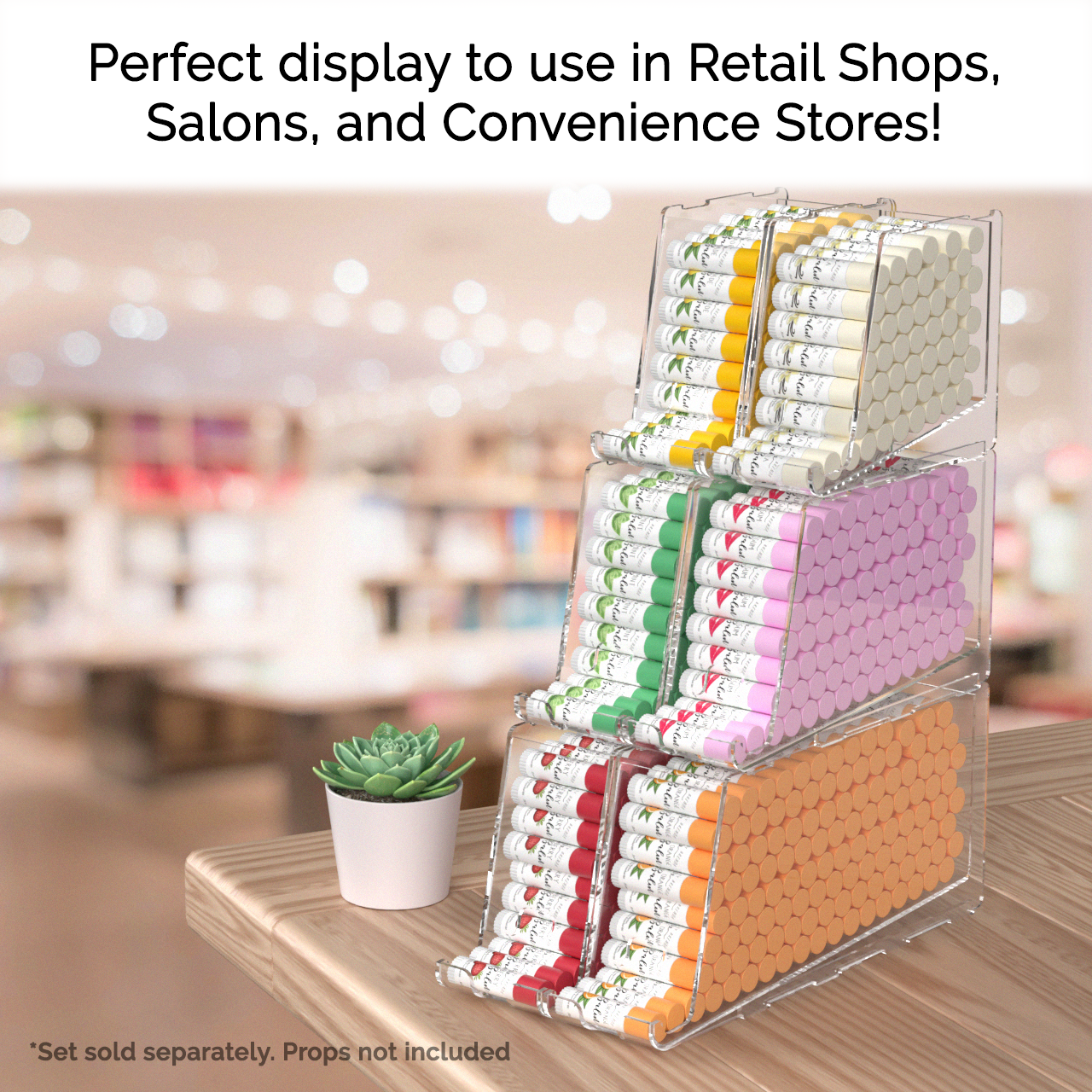 Stackable Lip Balm Holder Lipstick Makeup Storage Easy Reach Cutaway