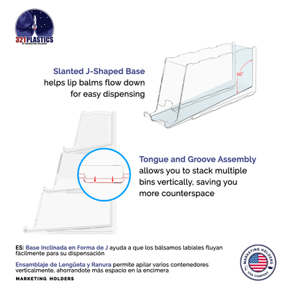 Stackable Lip Balm Holder Lipstick Makeup Storage Easy Reach Cutaway