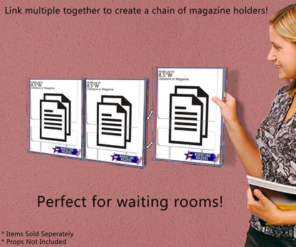 8.5"W Advertising Flyer Display Rack Interlocking Magazine Holder