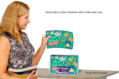 8.5"W Horizontal Bifold Brochure Holder with Business Card Pocket