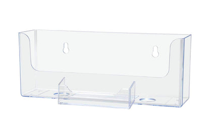 8.5"W Horizontal Bifold Brochure Holder with Business Card Pocket