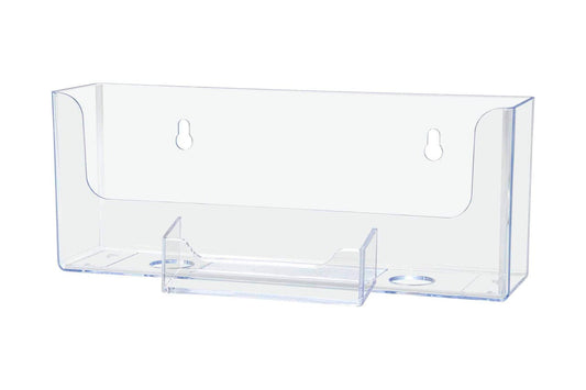 8.5"W Horizontal Bifold Brochure Holder with Business Card Pocket