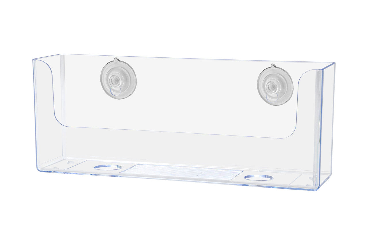 Suction Cup 8.5"W Horizontal Bifold Brochure Holder Window Display