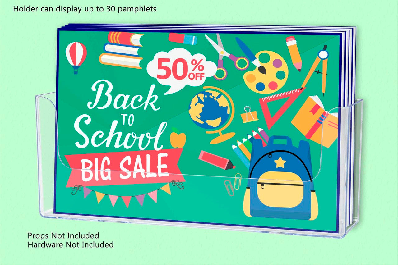 8.5"W Horizontal Bifold Brochure Display Wall or Counter Display