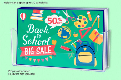 8.5"W Horizontal Bifold Brochure Display Wall or Counter Display