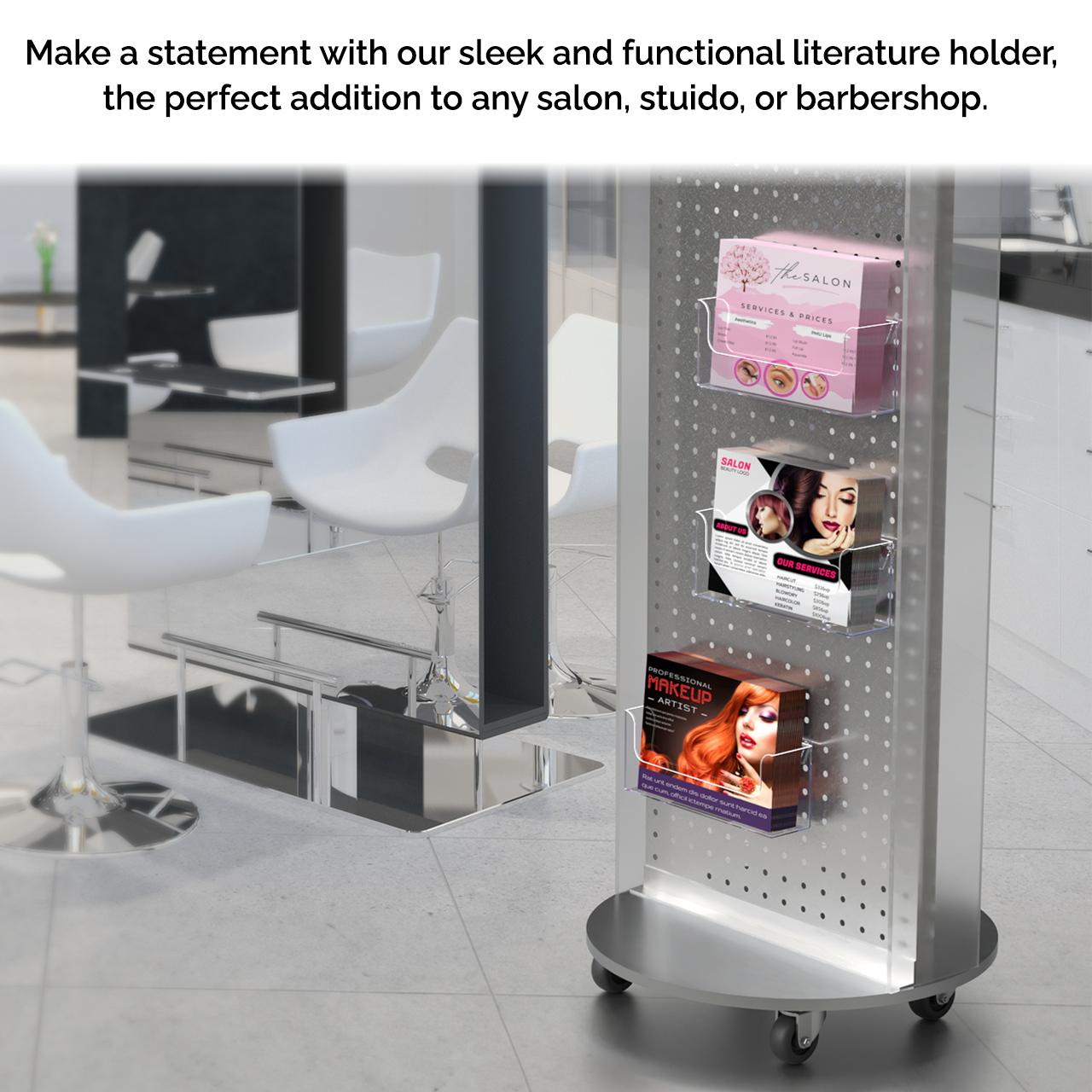 Pegboard 8.5"W Horizontal Bifold Brochure Holder