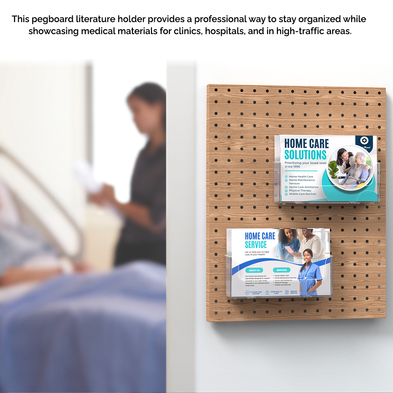 Pegboard 8.5"W Horizontal Bifold Brochure Holder