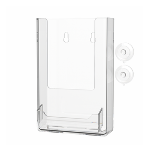 4"W Tri Fold Display With Business Card Pocket With Suction Cups