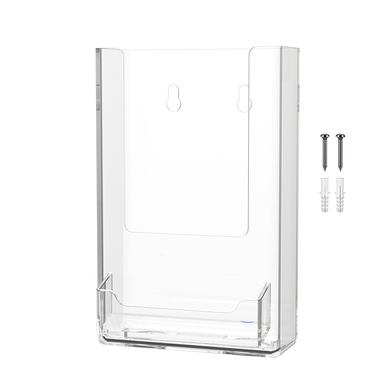 4"W Trifold Brochure Holder Display with Business Card Pocket