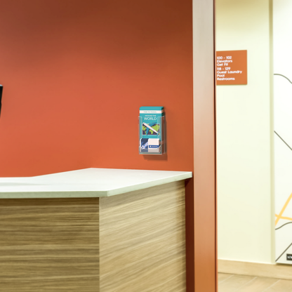 4"W Trifold Brochure Holder Display with Business Card Pocket